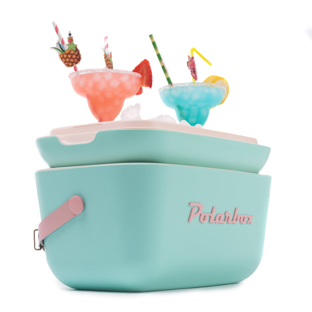 Polarbox 12L Retro Coolbox - Cyan Baby Rose Pop