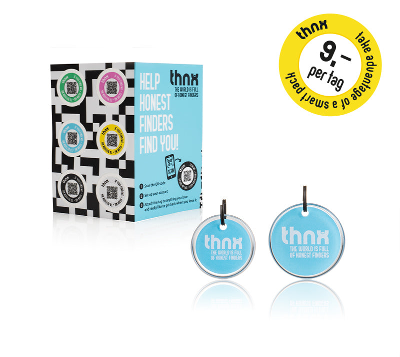 thnx smart pack - blue (1 x S tag, 1 x M tag, 1 x sticker sheet)