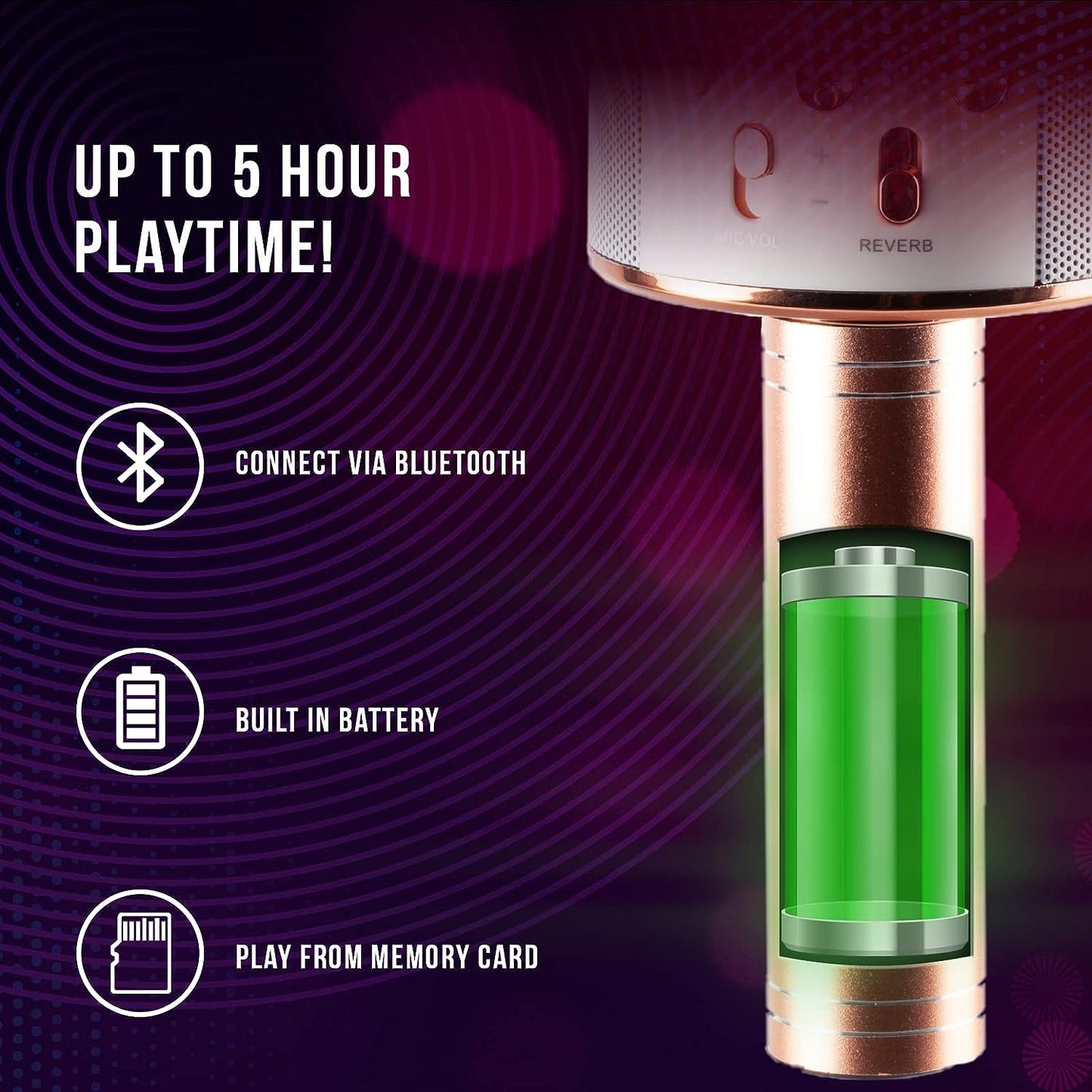 iJOY Open Mic Bluetooth Karaoke Microphone and Speaker