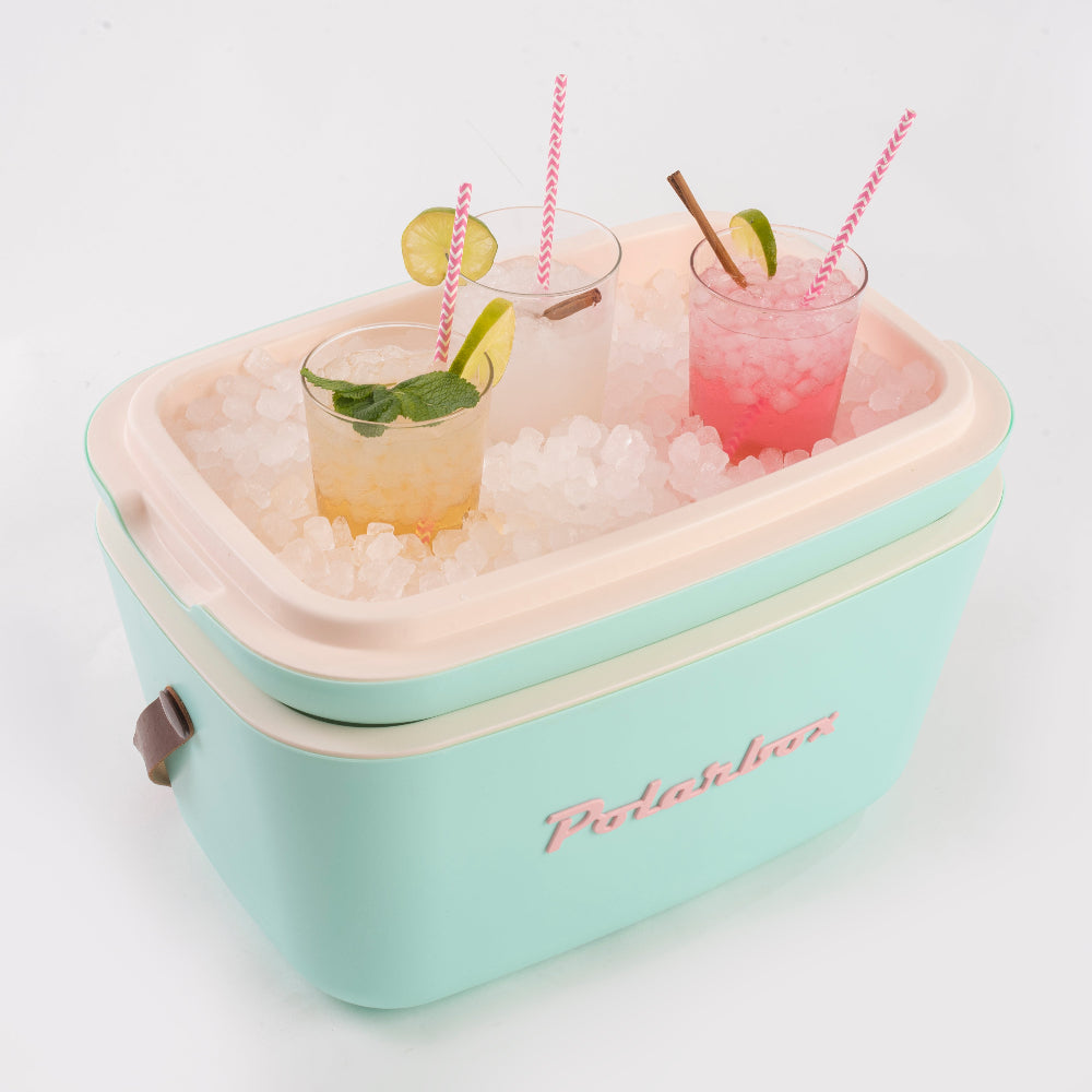 Polarbox 20L Retro Coolbox - Cyan Baby Rose Classic