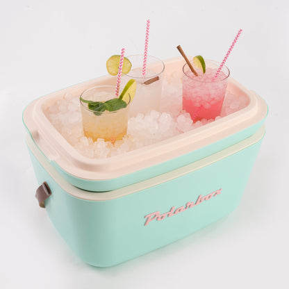 Polarbox 20L Retro Coolbox - Cyan Baby Rose Classic