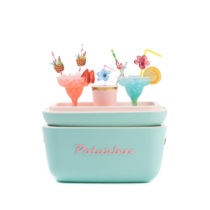 Polarbox 12L Retro Coolbox - Cyan Baby Rose Pop