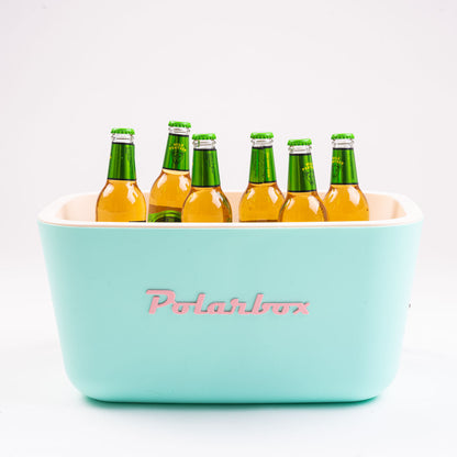 Polarbox 20L Retro Coolbox - Cyan Baby Rose Classic