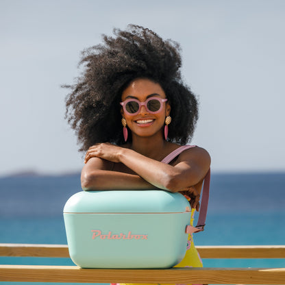 Polarbox 12L Retro Coolbox - Cyan Baby Rose Pop