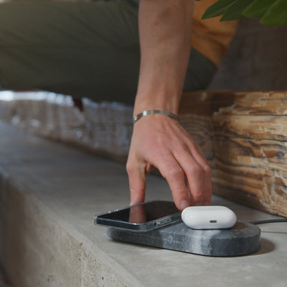 Einova Dual Wireless Charging Stone Black Marble