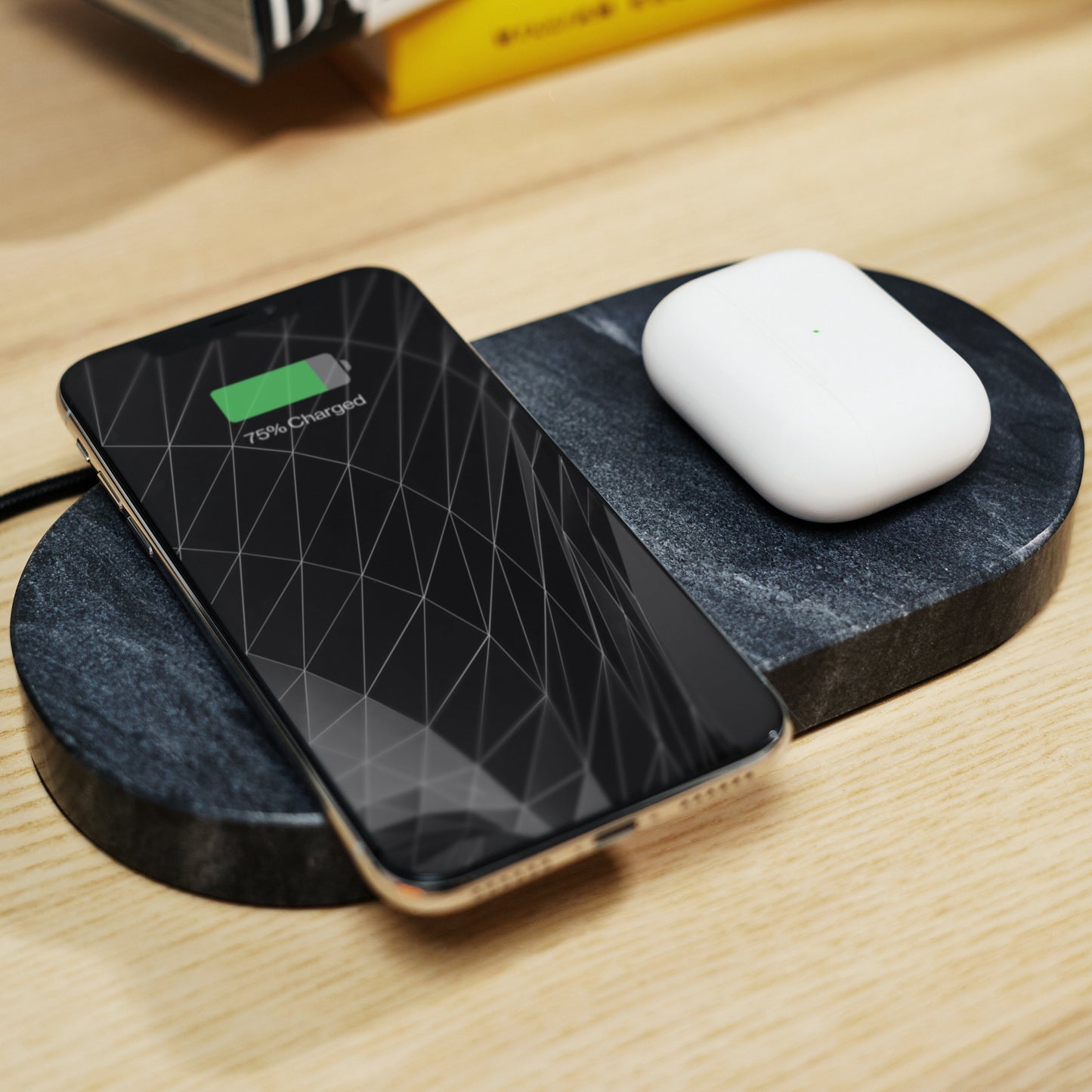 Einova Dual Wireless Charging Stone Black Marble