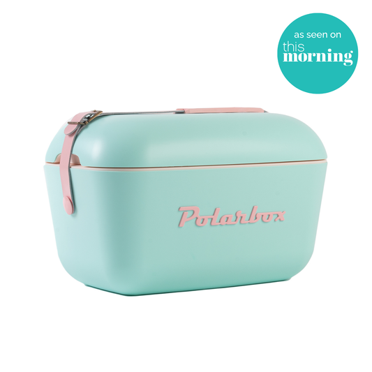 Polarbox 12L Retro Coolbox - Cyan Baby Rose Pop