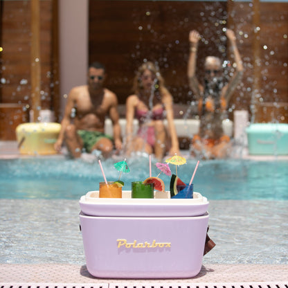 Polarbox 12L Retro Coolbox - Lilac Yellow Classic