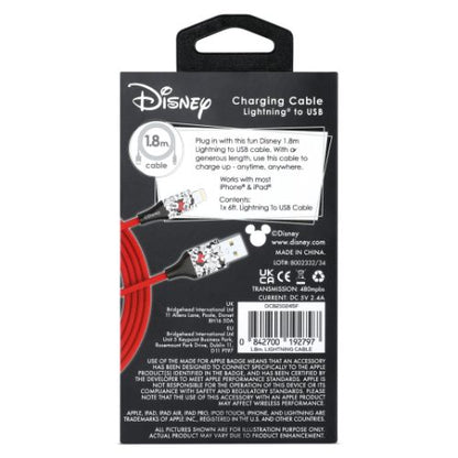 Disney Minnie Mouse 6ft MFI Lightning Cable Red