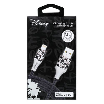 Disney Mickey Mouse 6ft MFI Lightning Cable Black